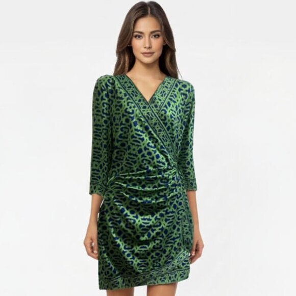 Gretchen Scott Wrap It Up Dress 3/4 Sleeve Stretch Size Large - Picture 1 of 15